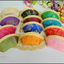 Wholesale12pcs Китайский классический, ручной работы в виде ракушки мини шелковые мешки кошельки Кошелек
