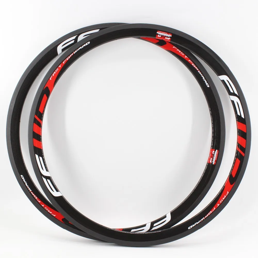 2Pcs red 700C 38mm Track Fixed Gear Road bicycle 3K 12K UD full carbon fibre bike wheels carbon