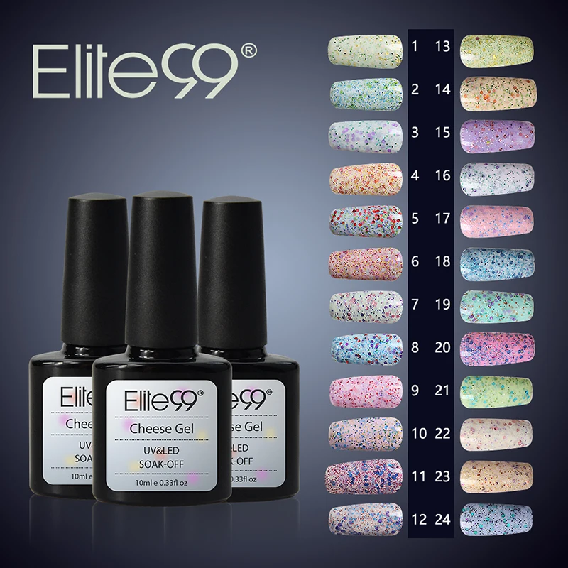 

Elite99 Cheese UV Nail Gel Candy Sandy Shimmer Soak Off LED Lamp Gel Lacquer Need Base Top Coat 10ml Paint Hybrid Varnishes