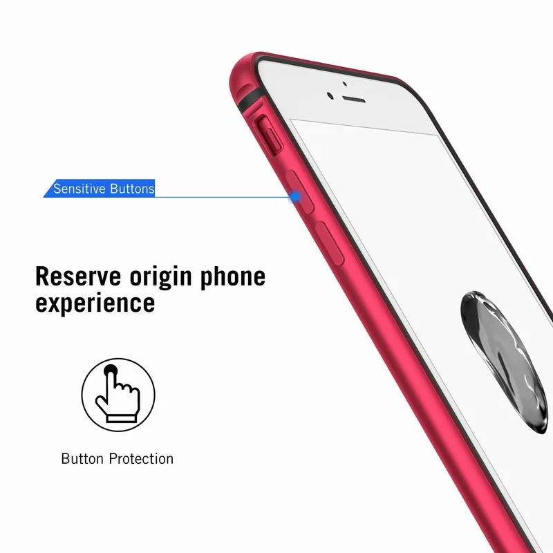 Portefeuille для iPhone 7 бампер чехол Алюминиевый металлический силиконовый каркас тонкий бампер чехлы для iPhone 8 Plus 7 Plus iPhone7 iPhone8