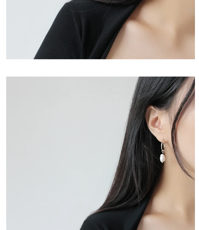 925 Sterling Silver Round Loop With Natural Waterdrop Baroque Pearl Drop Hoop Earrings For Women Fashion Party Jewelry Brincos (11)