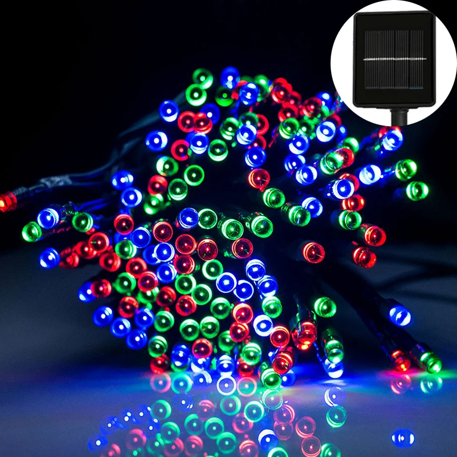 HANMIAO 200LED сказочные огни на открытом воздухе солнечных батареях гирлянда для