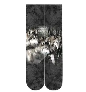 

wolf cat lion animal black 3d print socks 2018 wholesales 38cm length