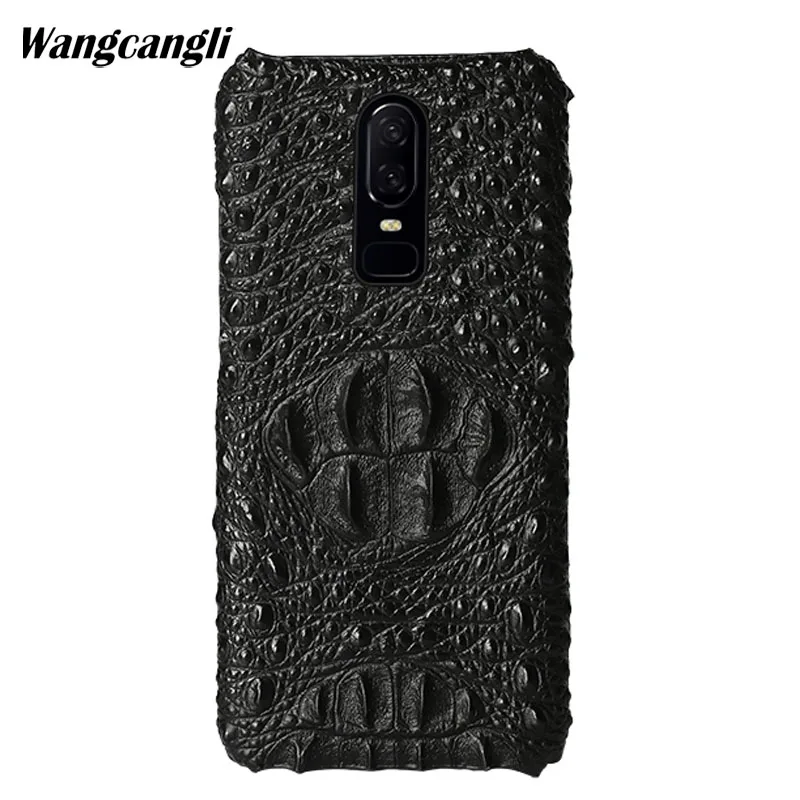 

Wangcangli Cowhide phone case for Oneplus 6 crocodile back pattern phone case Genuine leather phone protection back cover