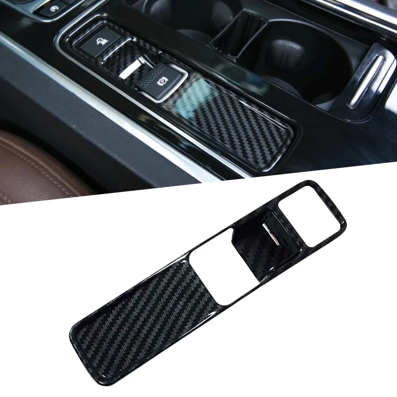 

ABS Chrome For Jaguar F-PACE 2016 2017 Car Hand Parking Brake Cover Trim Auto Accessories Car Styling Carbon Fiber Style
