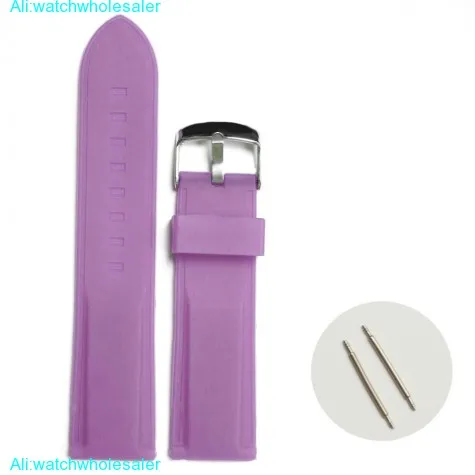 22mm Lovely Purple Silicone Jelly Rubber Ladies Watch Band Straps WB1054M22JB