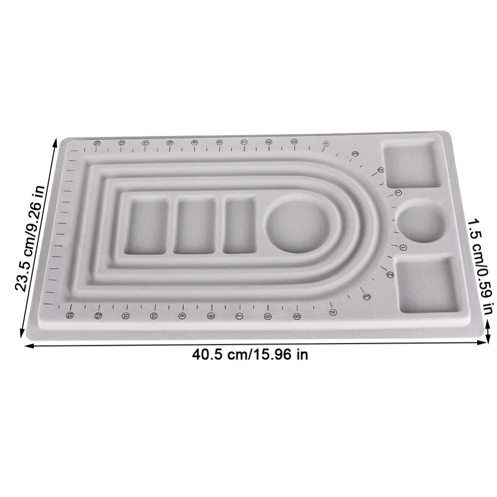 Серый Флокированный бисер доска браслет ожерелье Бисероплетение DIY ювелирных изделий Органайзер Лоток дизайн DIY ремесло инструмент Аксессуары - Цвет: 5