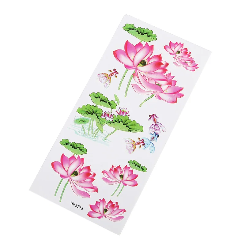 

Hot Lotus Pink Temporary Tattoo Sticker Charm Sexy Glamorous Star Tattoo Sticker Woman Body Finger Art Waterproof Tattoo Gift
