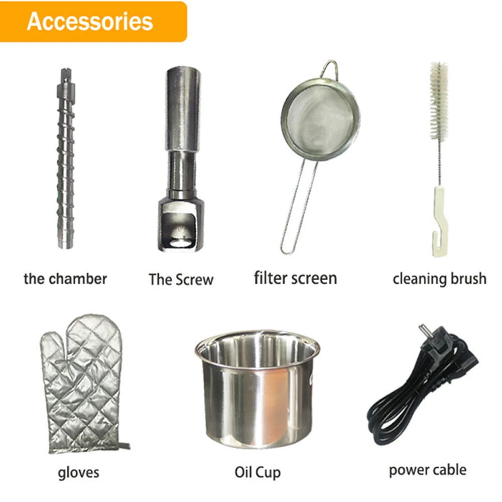 IT-08 Mini Oil Press Machine Soybean Oil Pressers Cold Peanuts Electric Stainless Steel Cocoa Soy Bean Olive Oil Maker Machine