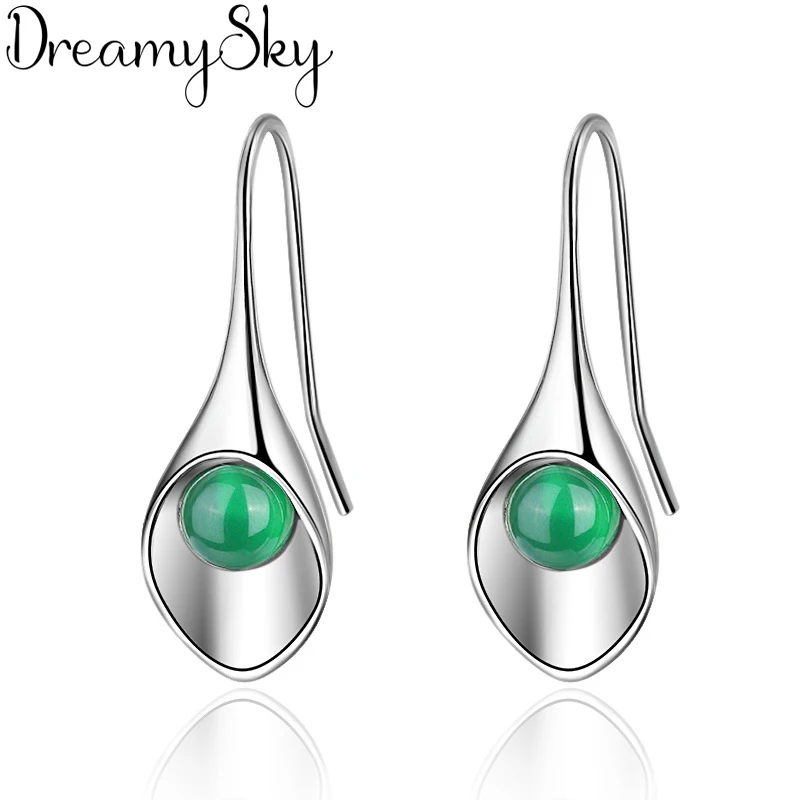 

Real 925 Sterling Silver Leaf Earrings For Women Korean Long Cubic Zirconia Drop Earring Wedding Jewelry Pendientes Brincos