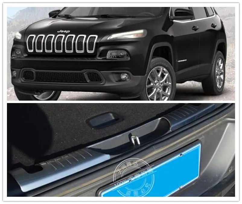 Cherokee 2014 Rear Bumper Protector Tail Tailgate Trunk Guard Sill Plate Scuff Trim For 2015