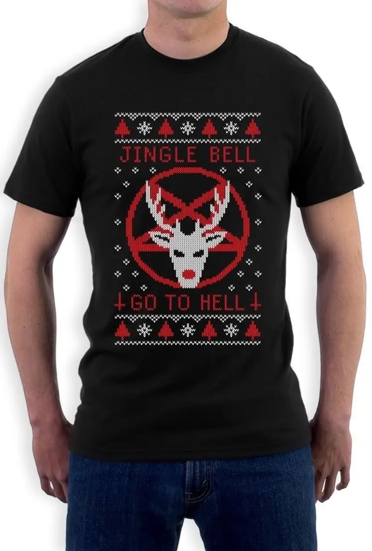 Funny Ugly Christmas Sweater Jingle Bell Go To Hell T Shirt Gift Idea
