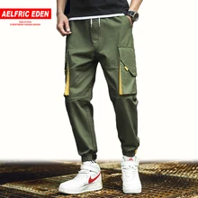 Aelfric Eden пестрые штаны карго с карманами для мужчин Harajuku Хип Хоп Беговые брюки в повседневном стиле мужские брюки с эластичной резинкой на талии уличная одежда