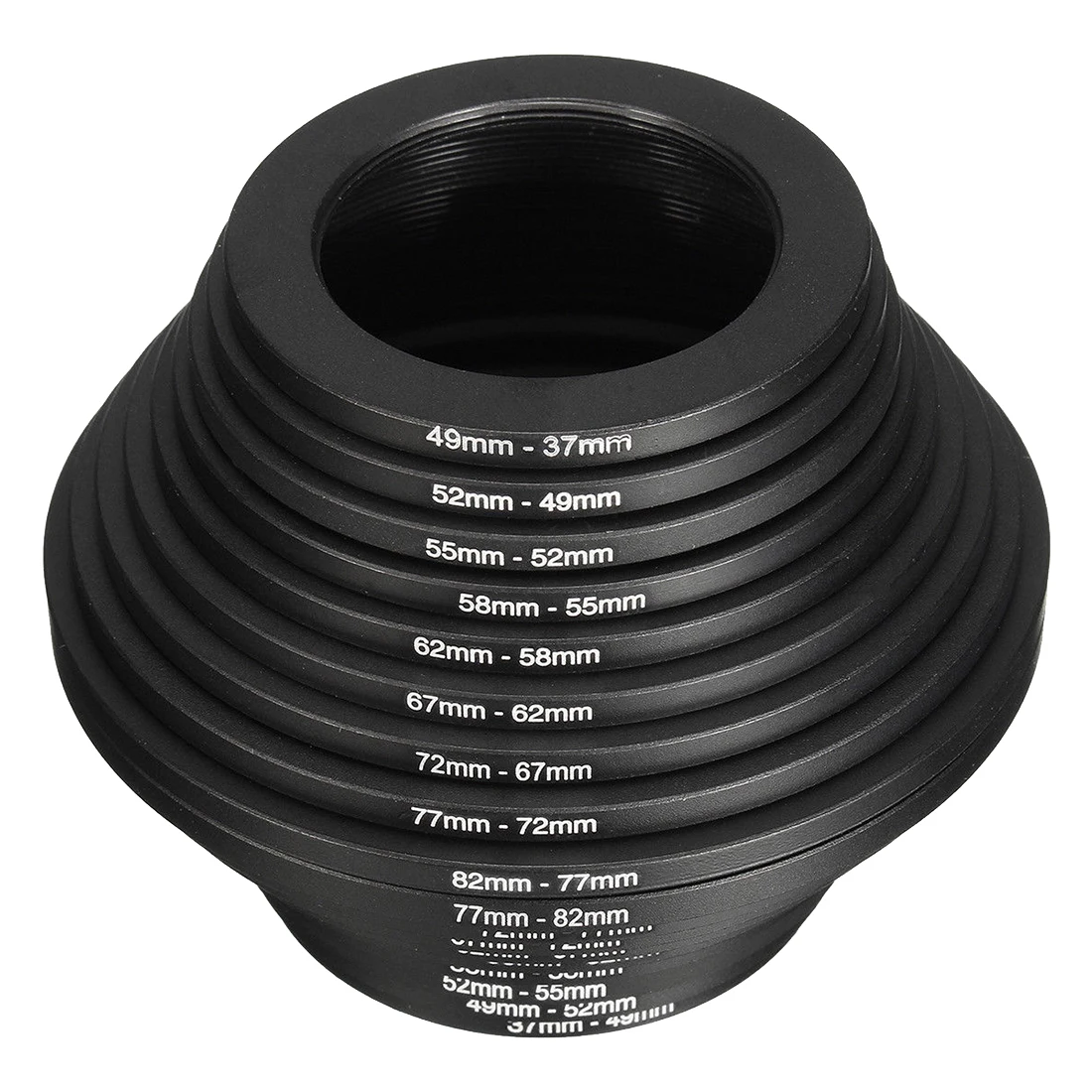 18Pcs Camera Lens Filter Ring Adapter Step Up Down Ring Adapter 37-82mm Set For Canon Nikon All Camera DSLR