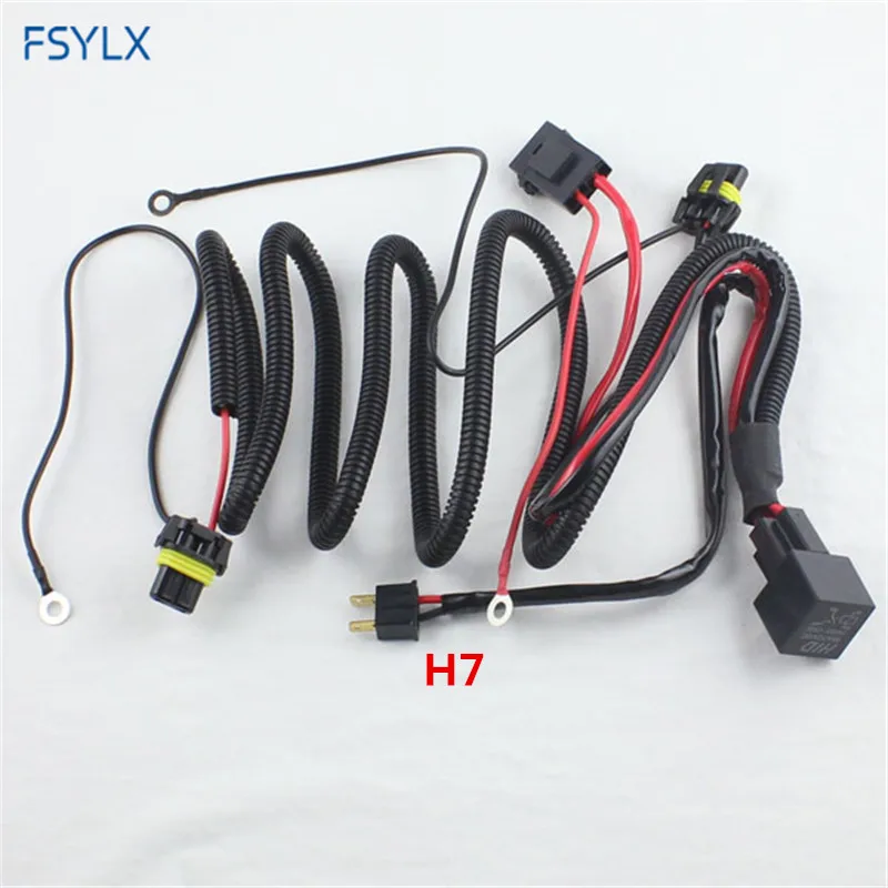 FSYLX 35 Вт 55 автомобильный HID усиленный удлинитель Релейный кабель H7 H8 H9 H11 9005 9006