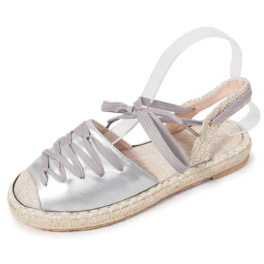 

Ladies Women Lace Up Espadrilles Pumps Shoes Summer Beach Holiday Sandals Cross-tie Bandage Shoes