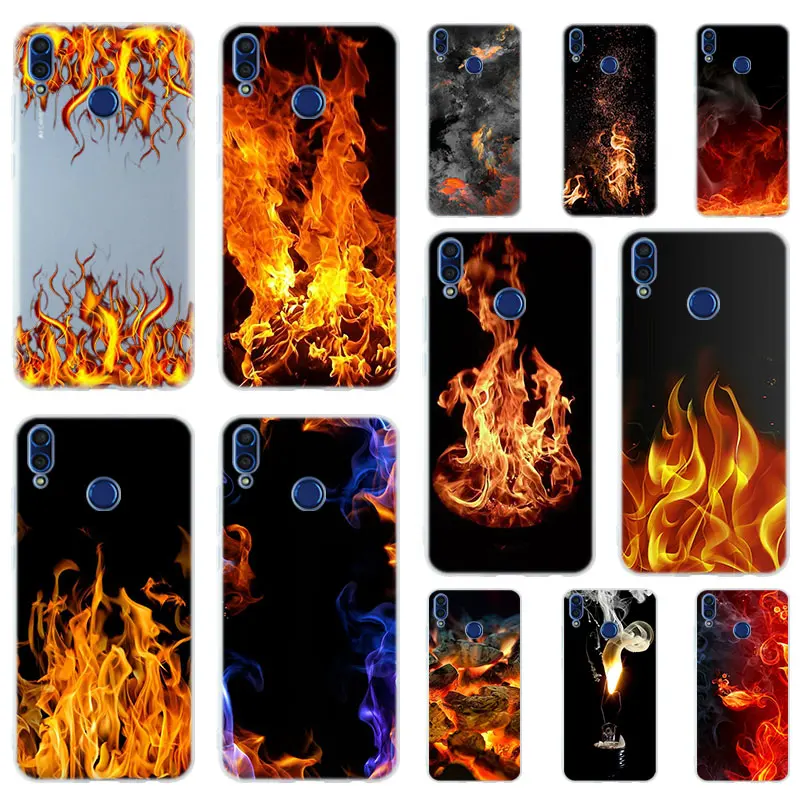 

Fire smoke Pattern Soft TPU Case Cover For Huawei Honor 9 10 Lite 6X 7X 8X Max 7A 5.7inch 8A 8C V20 PLAY 9i