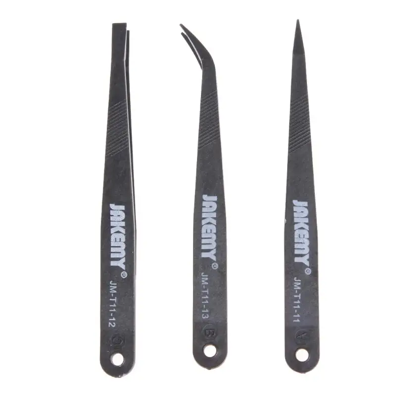3 en 1 Pinzas antiestáticas Kit calor plano curvado Pinzas Set Kit de herramientas de reparación para iPhone cerámica 3 en 1 Pinzas antiestáticas Kit calor plano curvado Pinzas Set Kit de herramientas de reparación para iPhone cerámica