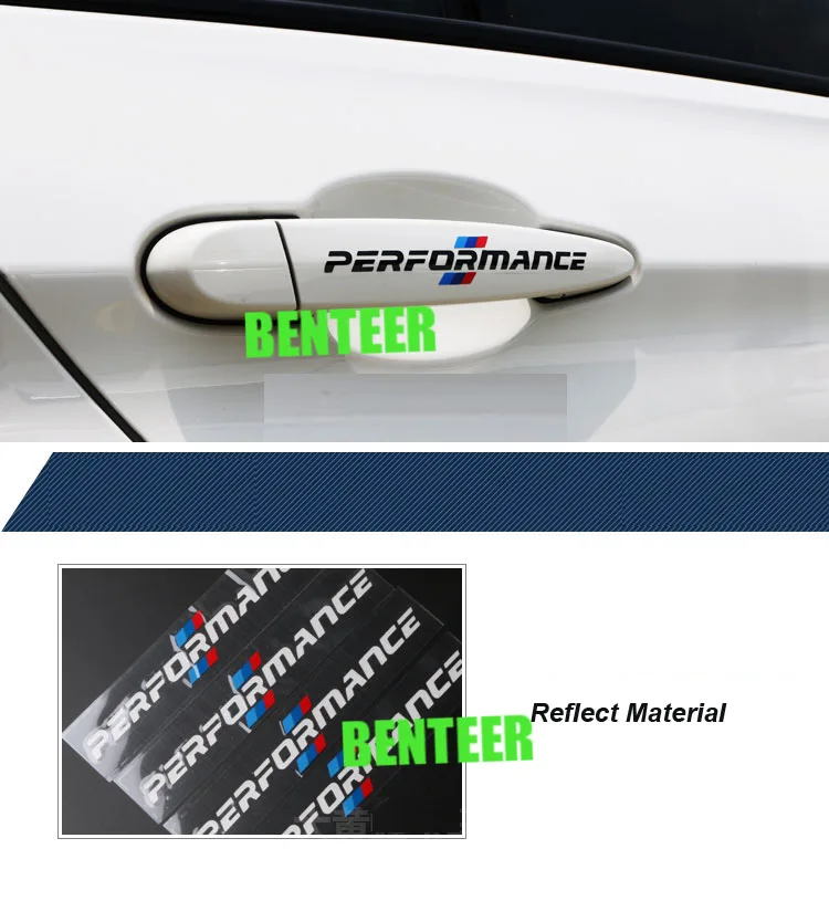 4 шт. наклейки на дверные ручки для BMW E39 E46 E90 E60 E30 F10 F30 3 серии|car door handle stickers|sticker for bmwm