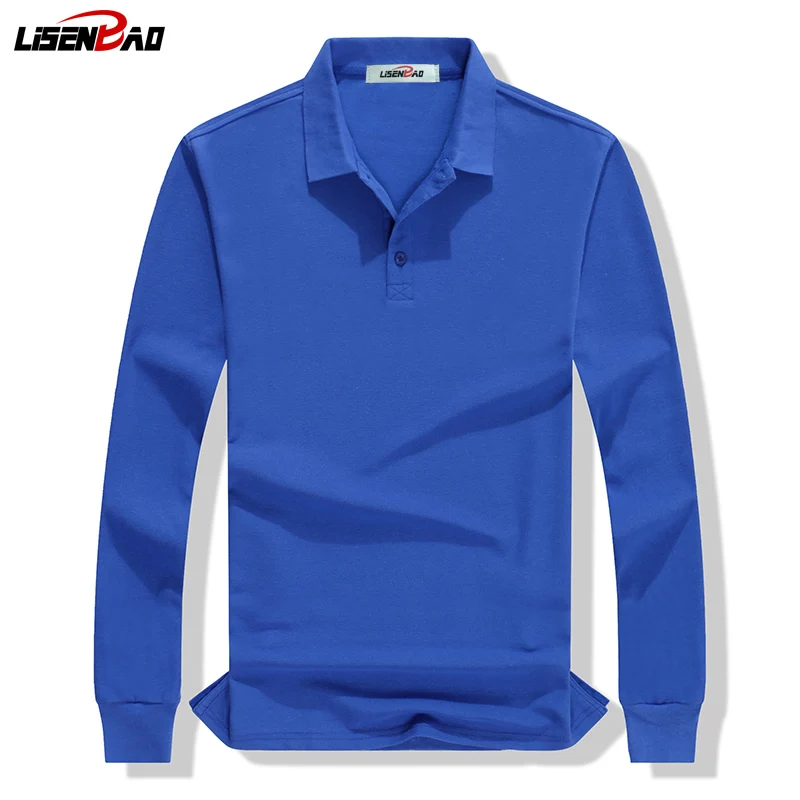 

LiSENBAO Brand clothing New Men Polo Shirt Men Business & Casual solid men polo shirt Long sleeves breathable polo shirt 1780