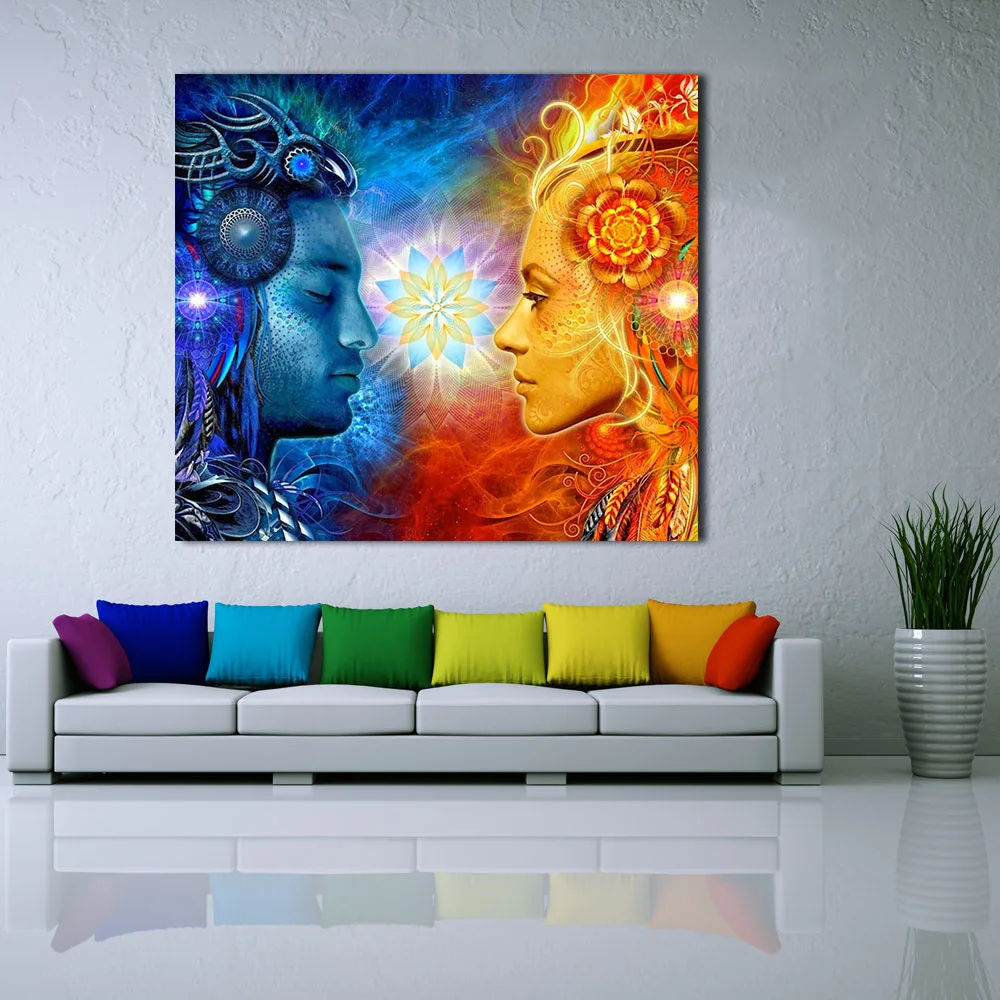 Настенная картина JQHYART Tantra Shiva And Shakti домашний декор для гостиной Современная