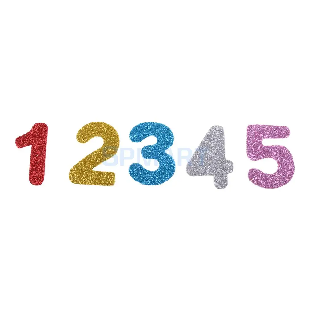 200Pcs 4cm Glitter Foam Stickers Self Adhesive Numbers Sticker for Scrapbooking Card Art Craft Making Kids Fun Creative Toys DIY