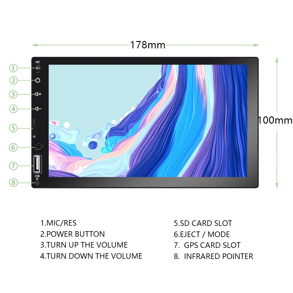 Автомагнитола AMPrime 2 Din 7 ''TFT HD сенсорный экран D Play универсальный автомобильный