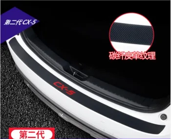 

Styling car carbon fiber leather Stying After guard rear bumper Trunk guard plate for Mazda CX-5 2017 2018 Second generation