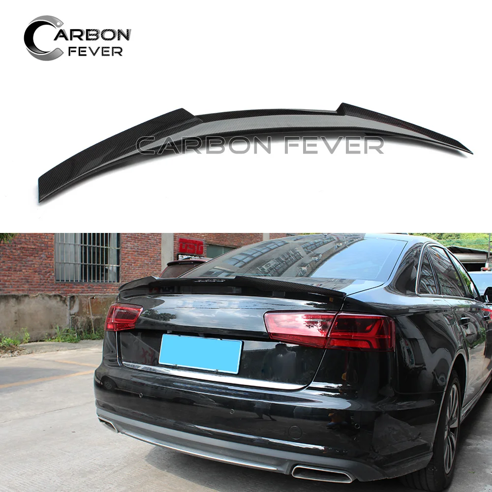 

For Audi A6 C7 Carbon Fiber Rear Trunk Spoiler Wing 4-door Sedan 2012 - present C7 Sereis