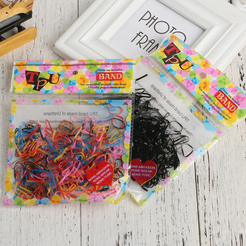 

400/800 Pcs Colorful Elastic Rubber Haiband Solid Hair Rope Girl Ponytail Holder Ties Braids Plaits Elastic HairBand Hot Sale