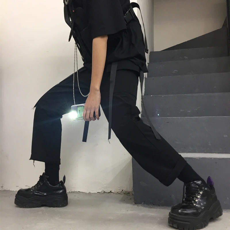 HOUZHOU Hip Hop Girl Harajuku Cargo Pants Women Pocket Loose Streetwear 2019 Spring Summer Pantalon Female Panelled Joggers HOUZHOU Hip Hop Girl Harajuku Cargo Pants Women Pocket Loose Streetwear 2019 Spring Summer Pantalon Female Panelled Joggers