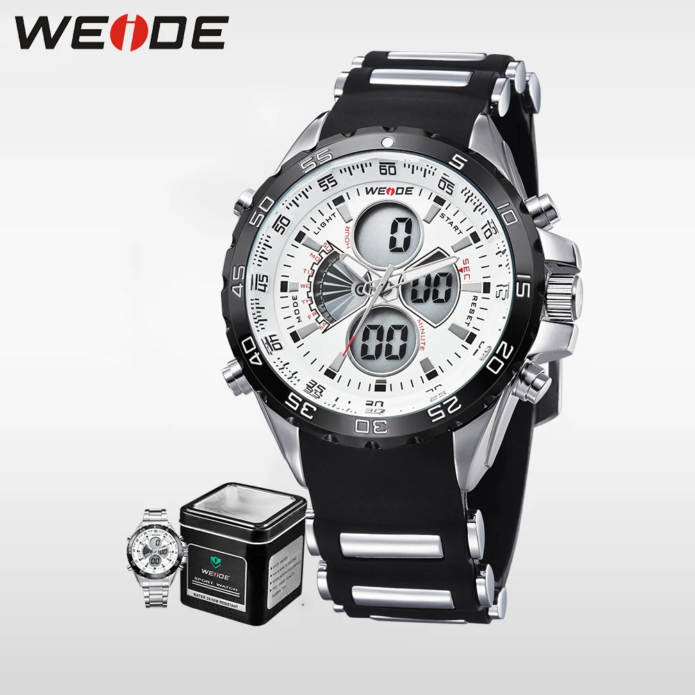 

Weide Genuine men shockproof waterproof electronic watch quartz men sports LCD chronograph white relogio automatico alarm clock