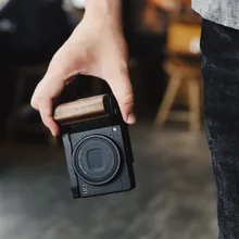 Wooden Wood Hand Grip Holder Aluminum Base L Bracket Quick Release L Plate fit for  GR3 Series