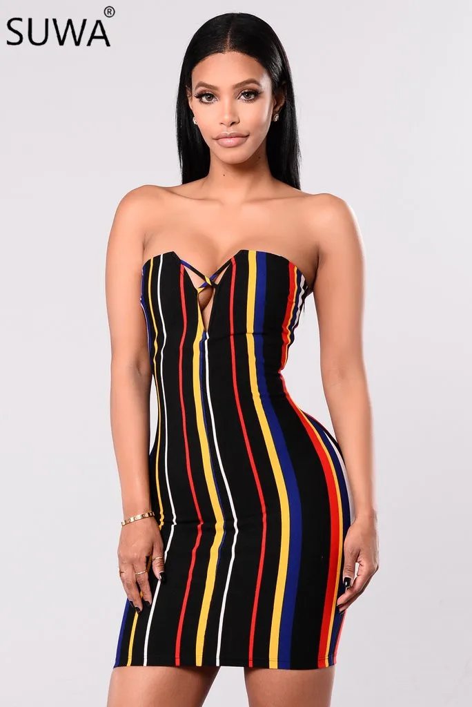 

Summer Short Mini Dress Women Bodycon Dress Strapless Sexy Hollow Out Women Clothing Club Dresses XM029