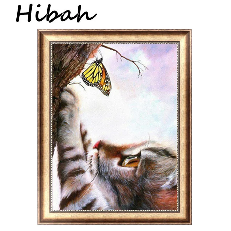 

5D diy Diamond Cross Stitch Set 3D Diamond Embroidery Set Diamond Mosaic Butterfly Tiger Picture Home Decor
