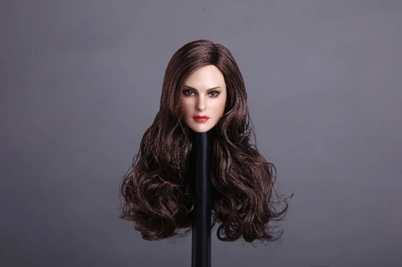 1/6 масштаб GC005 европейских женщин голова короткая Коричневый вьющиеся длинные волосы DIY модели F 12 дюйм(ов) тела
