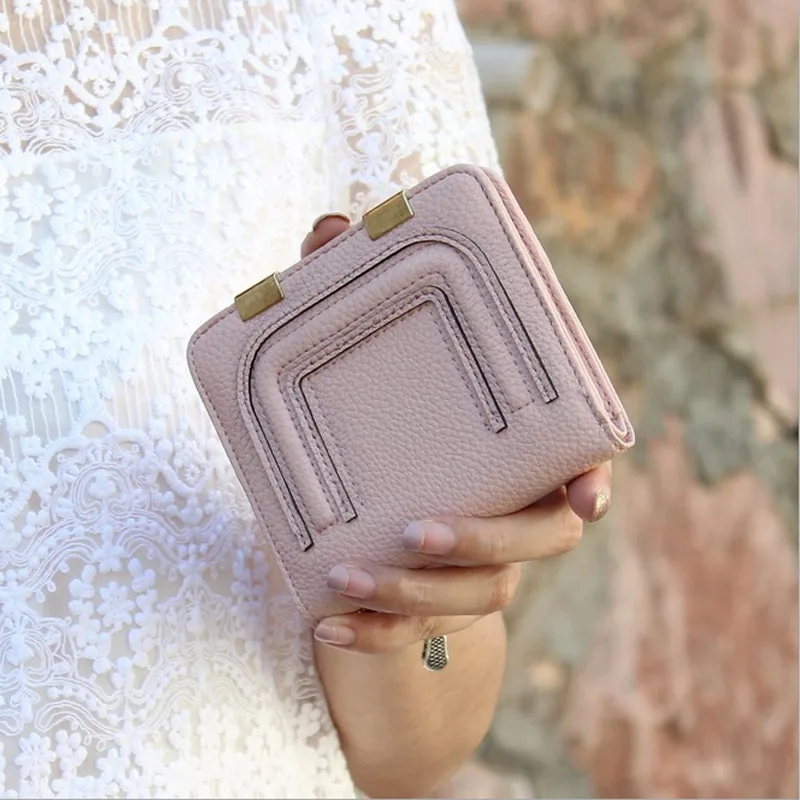 

Short Slim Female Money Clip Three-Dimensional Threading Metal Candy Color Woman Wallet Lady Purse MT100936