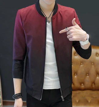 

European American Mens Fashion Casual Slim Fit High Quality Korean Style Slim Fit Stand Collar Baseball Dress Jacket 4 Colors