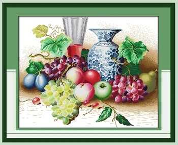 

new Fruity Fragrance cotton cross stitch kits white 11ct print on canvas embroidery set sewing hand made crafts home decor