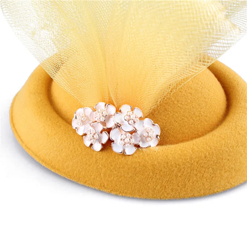 navy and yellow wedding hats