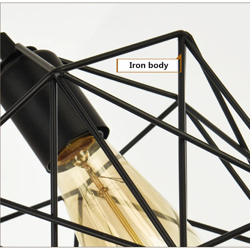  Vintage E27 Ceiling Lights Iron Black Ceiling Lamp Retro Cage Light Kitchen Fixtures Luminaria Lamp - 32946552087