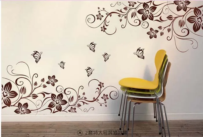 butterfly trees Decal Mural Removable large background Wall Sticker Wallpaper Room House big | Дом и сад