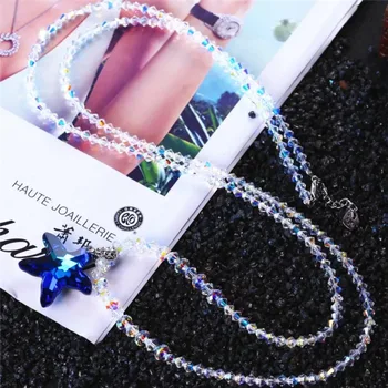 

SWAN Jewelry luxury Crystal Star Long Necklaces Women Fashion Sweater Chain Necklace Girls Wedding Accessories Party Gift Femme