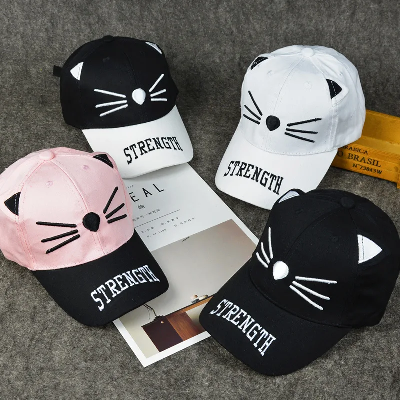 

Creative Fashion Travel Leisure Duck Tongue Hat Cute Cartoon Cat Baseball Boy and Girl Student Children Hat Suit 7~14 Years Old