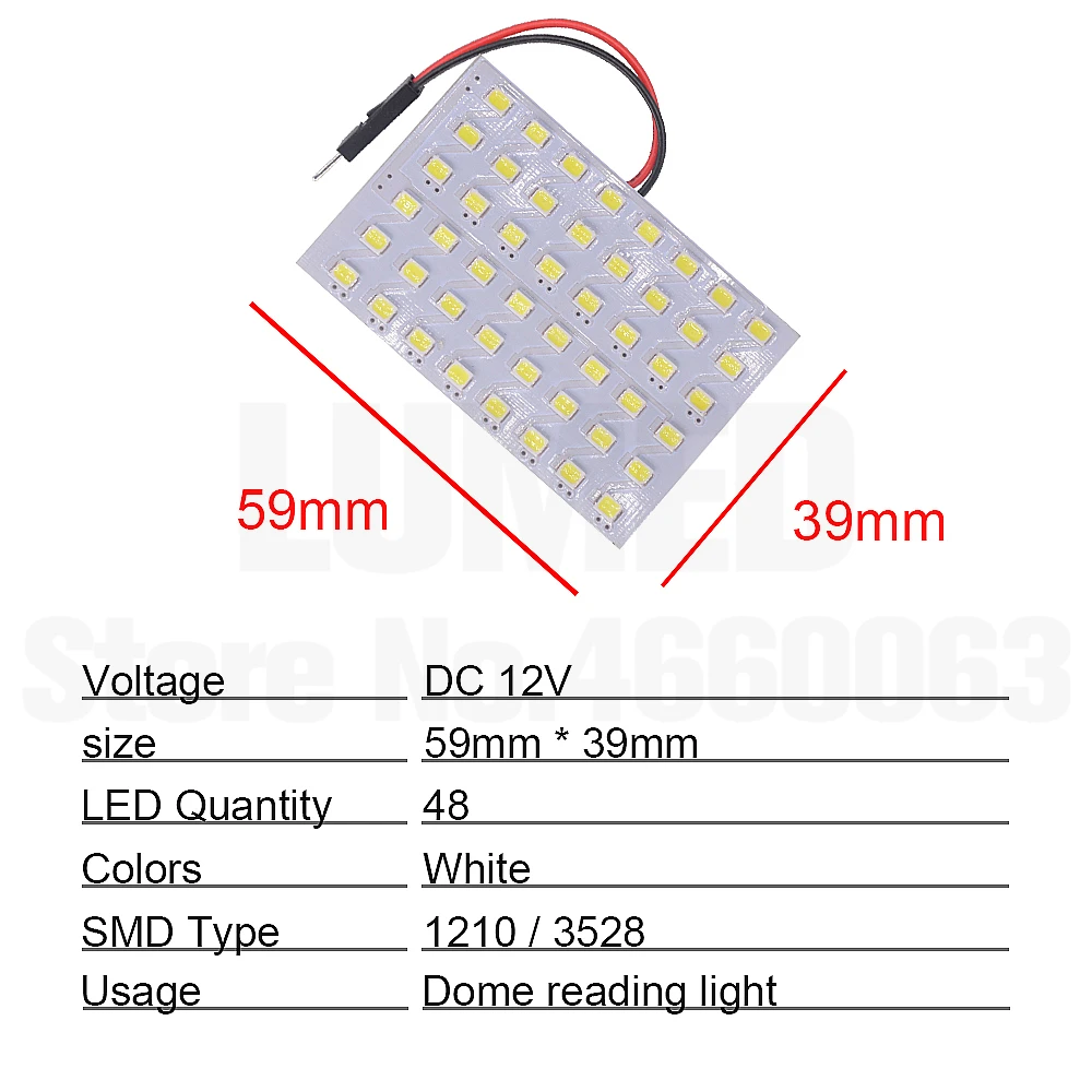 2x T10 1210 SMD Автомобильный светодиодный панельный светильник для автомобиля, автоматический внутренний светильник, купольная лампа для чтения, лампочка BA9S, гирлянда, DC 12V