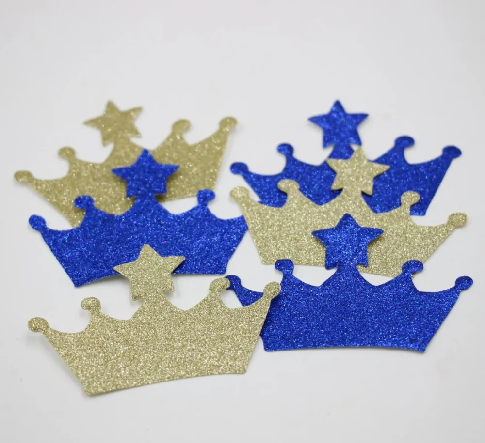 200 unids azul real del oro confeti, príncipe fiesta de cumpleaños ...