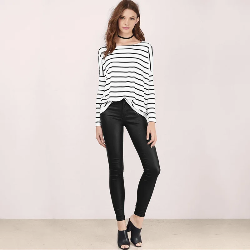 Striped T Shirt Women 2018 Summer Cotton T-shirts Streetwear Casual Tees Tops O-neck Long Sleeve Loose tshirt poleras mujer Tops