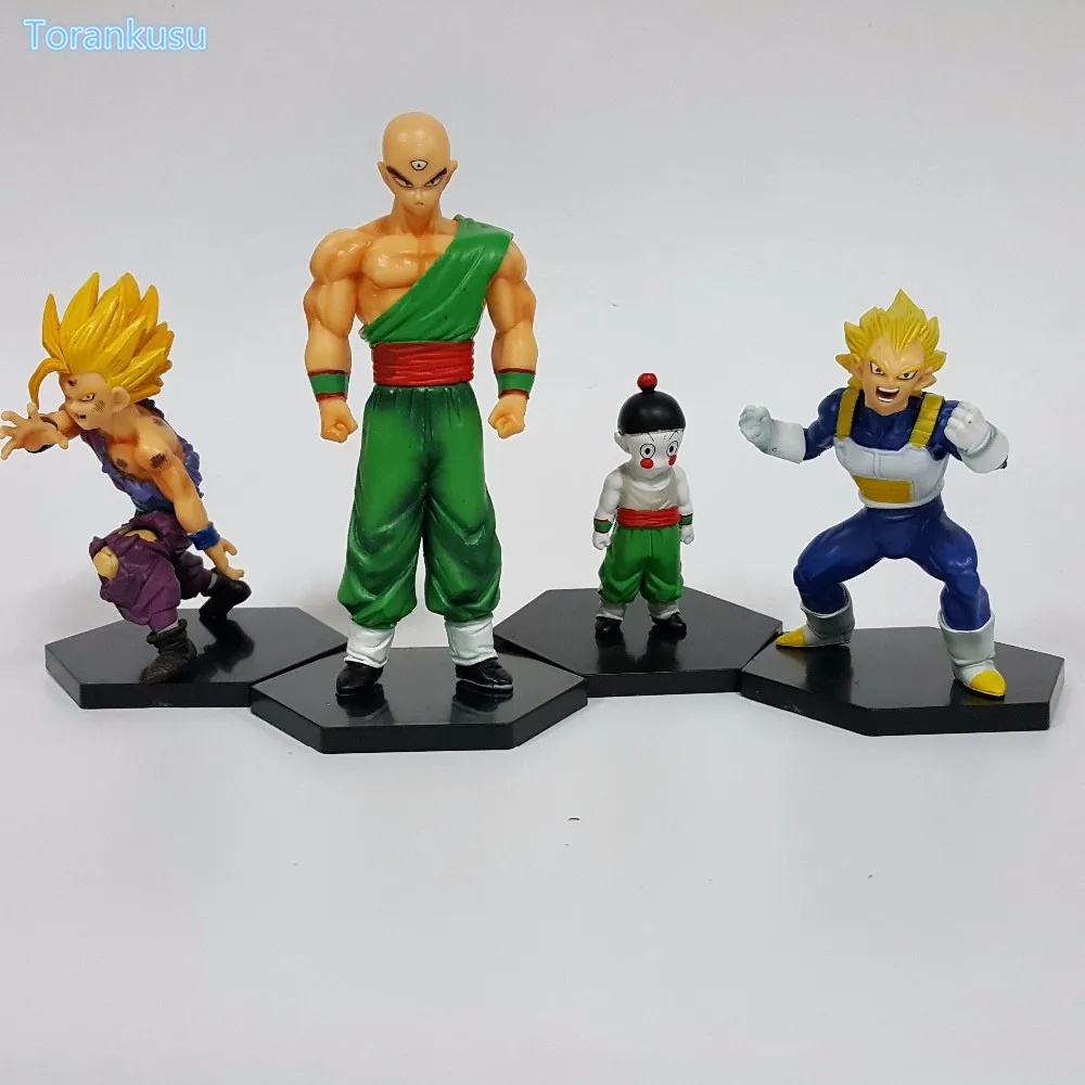 Dragon Ball Z Action Figure Gohan Tien Shinhan Chiaotzu Vegeta PVC Figure Toy Anime Dragon Ball Collectible Model 4pcs/set DB54