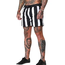 Спортивные шорты для бодибилдинга, бега, мужские Модные полосатые шорты для бега, спортивная одежда для фитнеса, мужские спортивные штаны, Прямая поставка