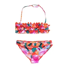 MUQGEW/купальный костюм для девочек, Детский комплект бикини с рюшами для девочек, купальный костюм, купальная одежда Meisjeszwempak